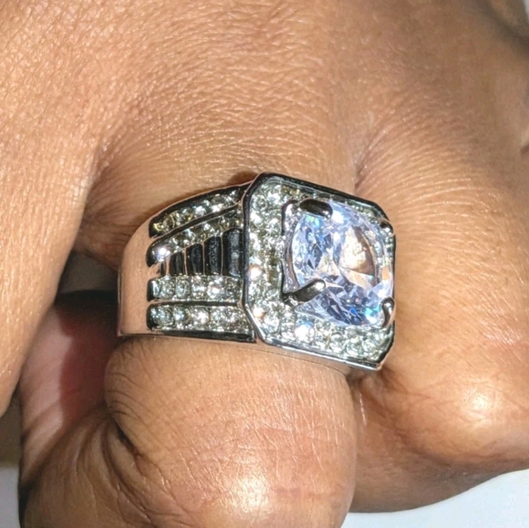 Classic Men's Dazzling 3CT Round Cut Lab Created DiamondEngagement Ring